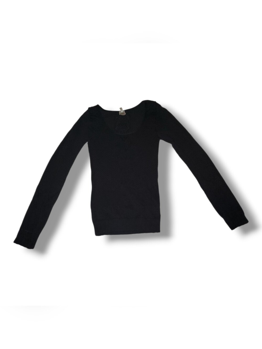 Women's Gray Scoop Neck Long-Sleeve Sweater